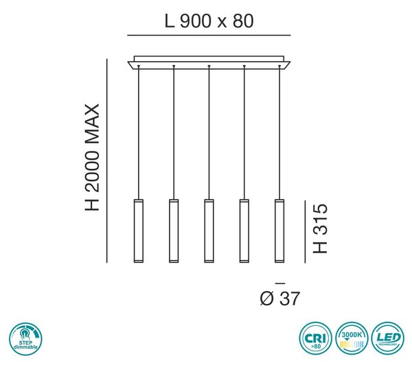 Φωτιστικό Κρεμαστό Ράγα Fabas Luce Prado 3685-48-102 Λευκό