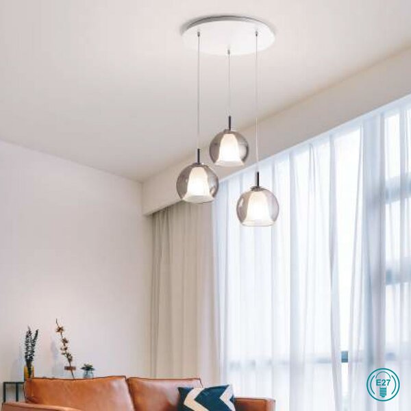 Φωτιστικό Κρεμαστό Fabas Luce Bretagna 3599-47-125 Μελί