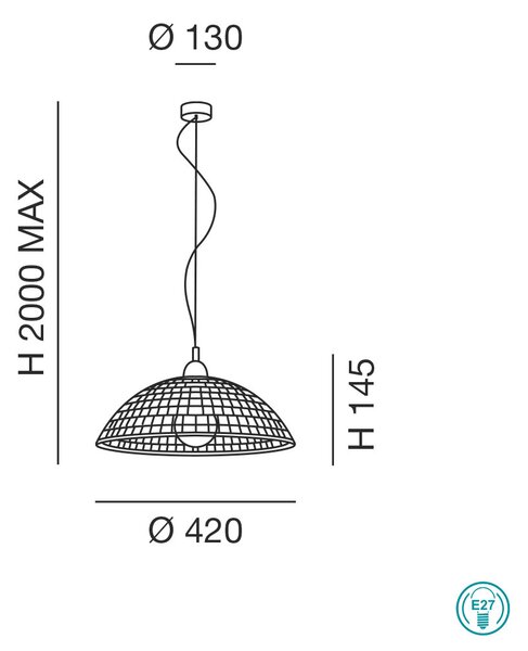 Φωτιστικό Κρεμαστό Fabas Luce Diamond 3635-40-126 Φυμέ