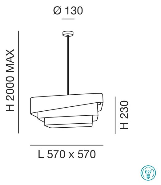 Φωτιστικό Κρεμαστό Fabas Luce Camargue 3641-40-353 Πολύχρωμο