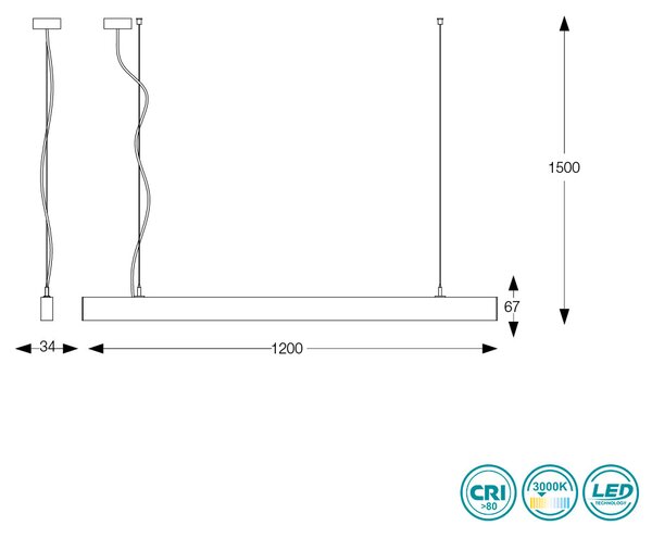 Γραμμικό Φωτιστικό Ideal Lux Office 271194 Λευκό (3000Κ)