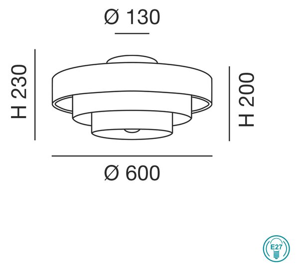 Φωτιστικό Οροφής Fabas Luce Brava 3639-65-354 Πολύχρωμο