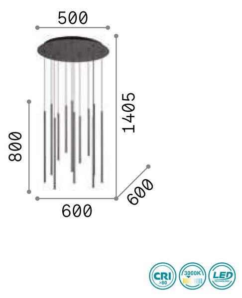 Φωτιστικό Κρεμαστό Ideal Lux Filo 263441 Λευκό (3000Κ)