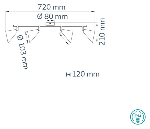 Σποτ Οροφής Wofi 957 Gloria 10159 Γκρι