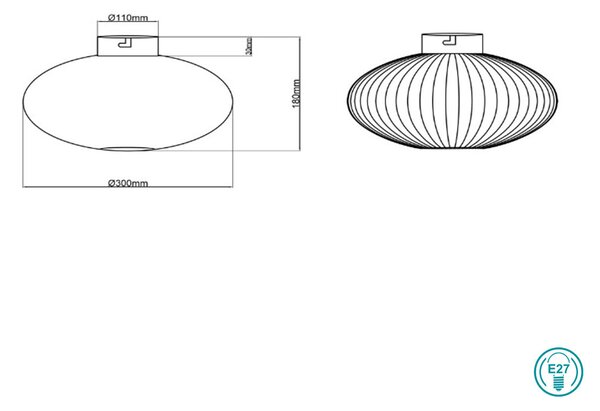 Φωτιστικό Οροφής Vintage Trio Lighting Johann 606903032 Μαύρο Ματ