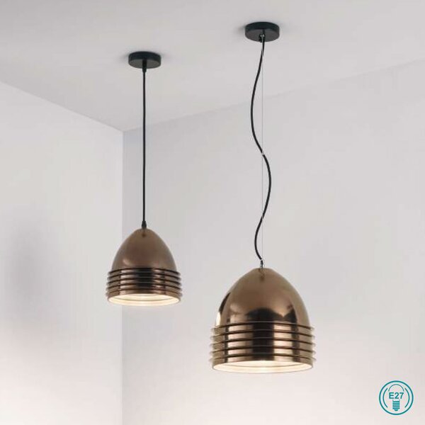 Φωτιστικό Κρεμαστό Fabas Luce Gavia 3609-45-179 Κεραμικό Bronze