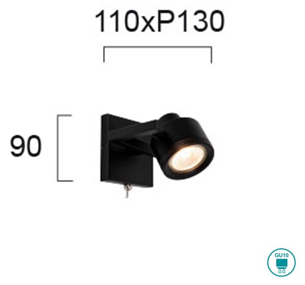 Φωτιστικό Σποτ Viokef Magma 4095001 Μαύρο