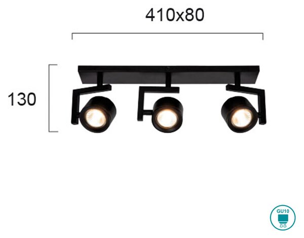 Φωτιστικό Σποτ Viokef Magma 4095101 Μαύρο
