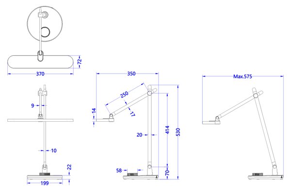 ΦΩΤΙΣΤΙΚΟ ΓΡΑΦΕΙΟΥ LED FB94446.07 ΓΚΡΙ ΒΑΣΗ ABS-ΓΚΡΙ ΑΛΟΥΜΙΝΙΟ 57,5x53Υεκ