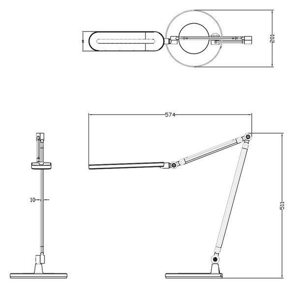 ΦΩΤΙΣΤΙΚΟ ΓΡΑΦΕΙΟΥ LED FB94462.02 ΜΑΥΡΟ-ΓΚΡΙ ABS 57,4x51,1Υεκ