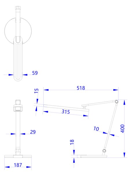 ΦΩΤΙΣΤΙΚΟ ΓΡΑΦΕΙΟΥ LED FB94454.01 ΛΕΥΚΗ ΒΑΣΗ ABS-ΓΚΡΙ ΑΛΟΥΜΙΝΙΟ 51,8x40Υεκ