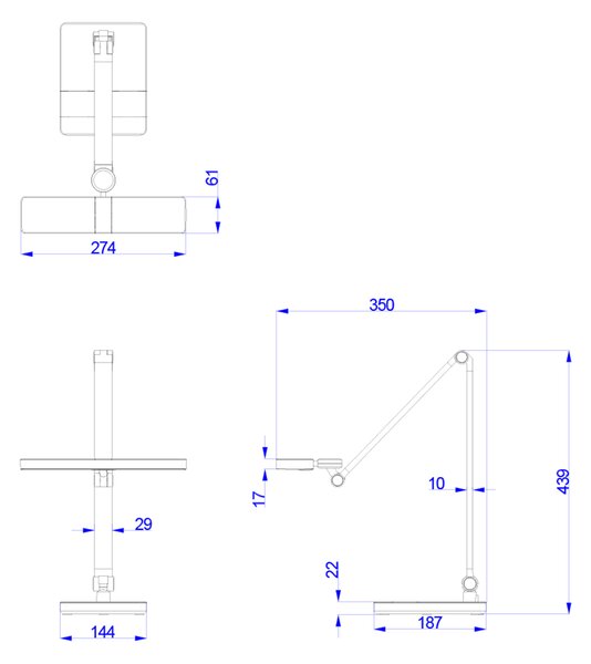 ΦΩΤΙΣΤΙΚΟ ΓΡΑΦΕΙΟΥ LED FB94461.02 ΜΑΥΡΟ ΜΑΤ ABS 35x43,9Υεκ