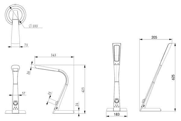 ΦΩΤΙΣΤΙΚΟ ΓΡΑΦΕΙΟΥ LED FB94451.02 ΜΑΥΡΟ ΧΡΩΜΑ 34,3x18,3x42,5Υεκ