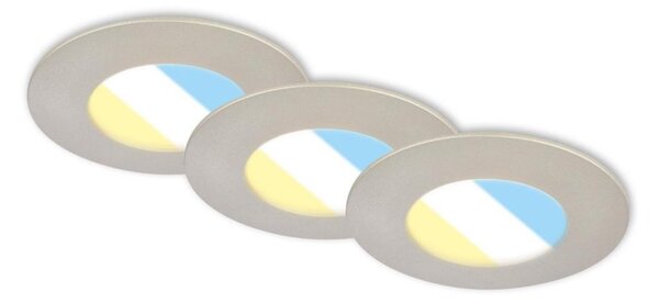 Briloner 7598032 -ΣΕΤ 3x Χωνευτό Φωτιστικό μπάνιου LED LED/4,9W/230V IP44 χρώμιο