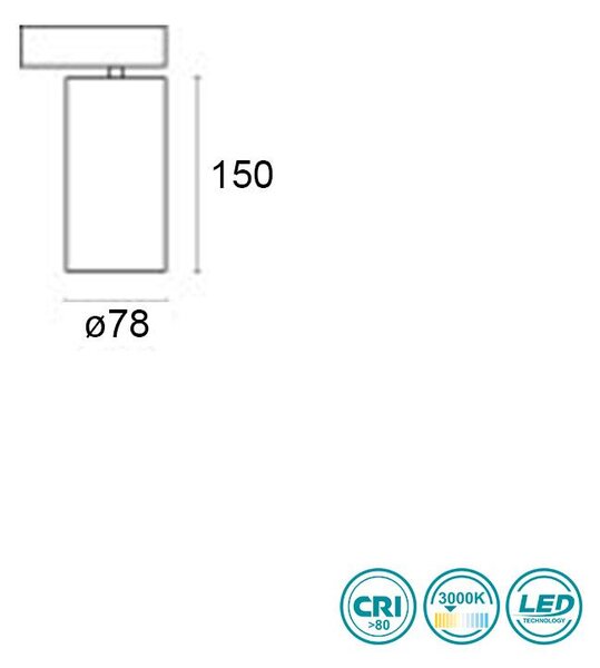 Σποτ Ράγας Viokef Hercules 3913-012W-3-S-24 Λευκό (3000K)