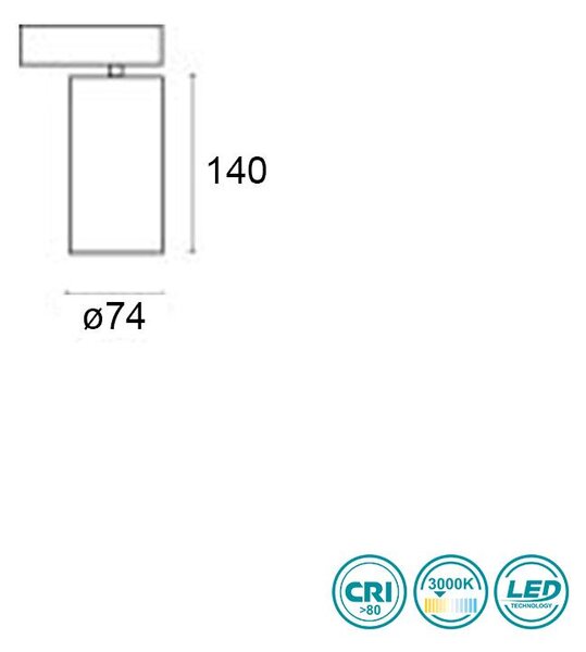 Σποτ Ράγας Viokef Hercules 3913-011B-3-S-24 Μαύρο (3000K)