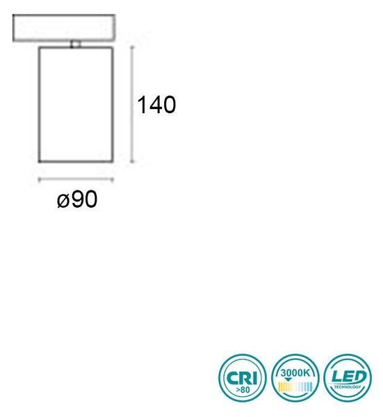 Σποτ Ράγας Viokef Hercules 3913-013B-3-S-24 Μαύρο (3000K)