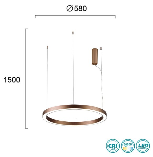 Φωτιστικό Κρεμαστό Viokef Choco 4244600 Καφέ Dimmable