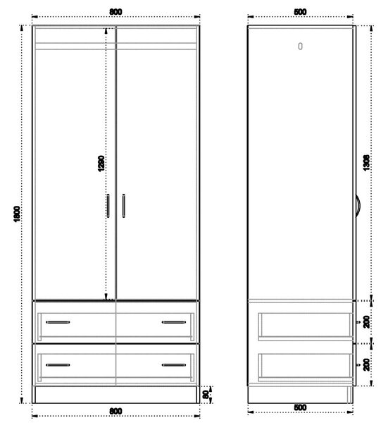 Ντουλάπα ArteLibre EΛΠINIKH Μοριοσανίδα Wenge 80x52x180cm