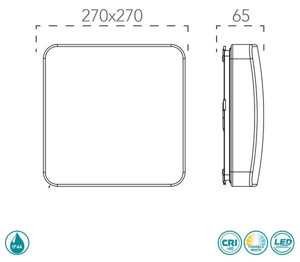 Πλαφονιέρα Intec I-Moon-Q28 CCT 8031414879854 Λευκή (Tunable White)