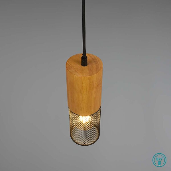 Σποτ Ράγας DUOline Trio Lighting Tosh 73430132 Ξύλο-Μαύρο Ματ