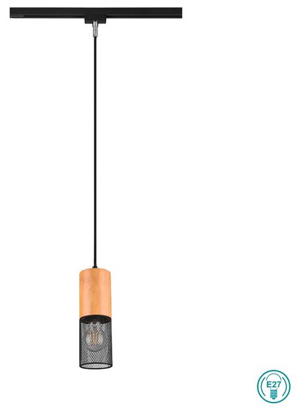 Σποτ Ράγας DUOline Trio Lighting Tosh 73430132 Ξύλο-Μαύρο Ματ