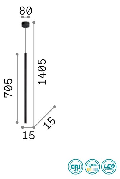 Φωτιστικό Κρεμαστό Ideal Lux Filo 263687 Λευκό (3000Κ)