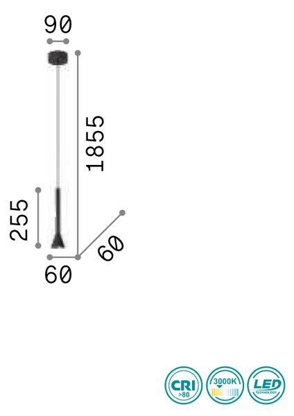 Φωτιστικό Κρεμαστό Ideal Lux Diesis 279794 Χρυσό Ματ (3000Κ)