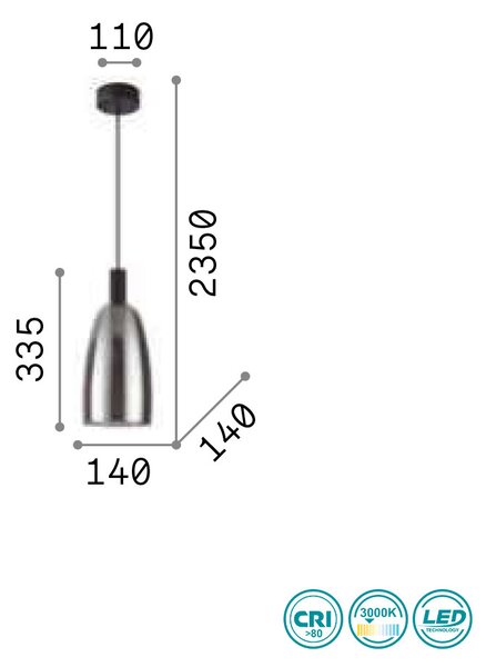 Φωτιστικό Κρεμαστό Ideal Lux Coco 275543 Φυμέ (3000Κ)