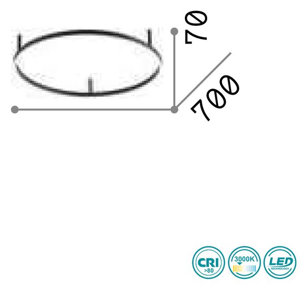 Φωτιστικό Οροφής Ideal Lux Oracle Slim 266008 D70 Μαύρο (3000K)