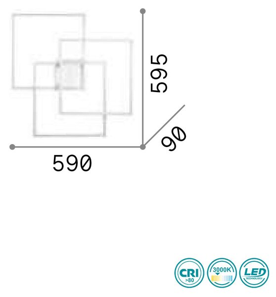 Φωτιστικό Οροφής Ideal Lux Frame 270678 Μαύρο