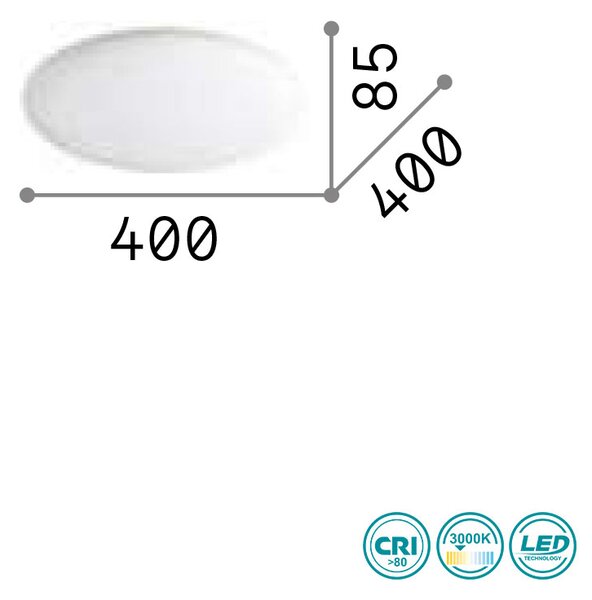 Φωτιστικό Οροφής Ideal Lux Level 261164 Λευκό (3000Κ)