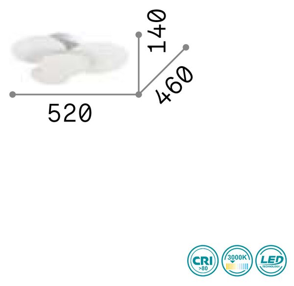 Φωτιστικό Οροφής Ideal Lux Cloud 263519 Λευκό (3000Κ)