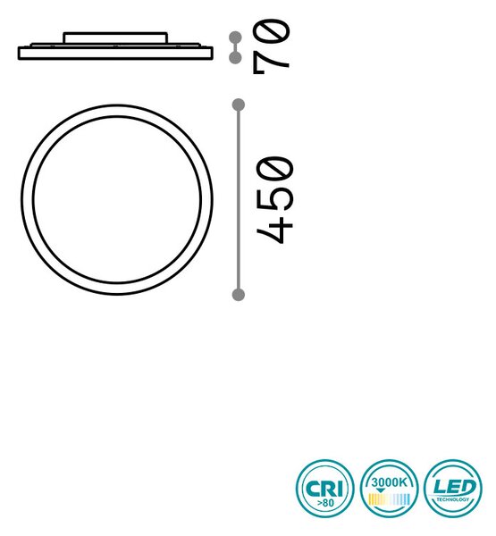 Φωτιστικό Οροφής Ideal Lux Fly 254272 Λευκό (3000Κ)