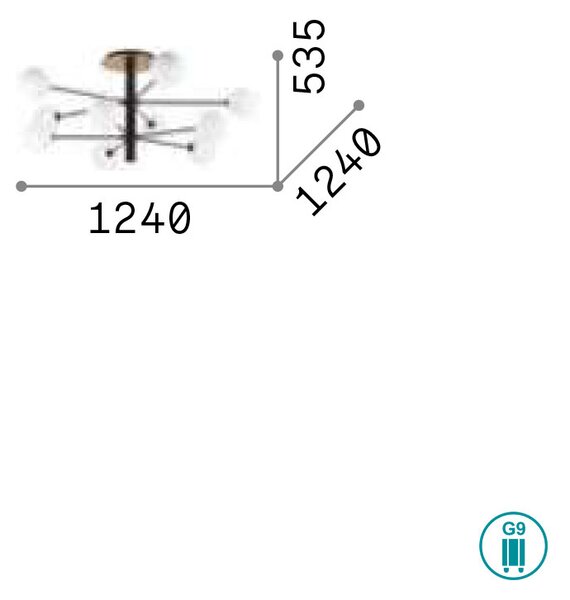 Φωτιστικό Οροφής Ideal Lux Cosmopolitan 273693 Μαύρο