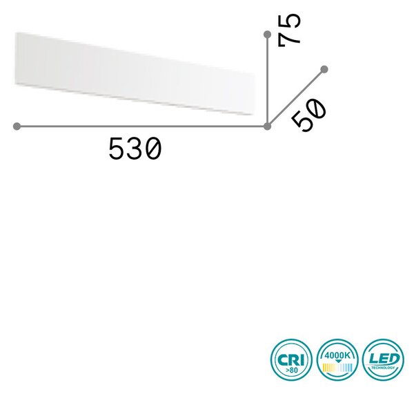 Απλίκα Ideal Lux Zig Zag 277240 L53 Λευκή (4000K)