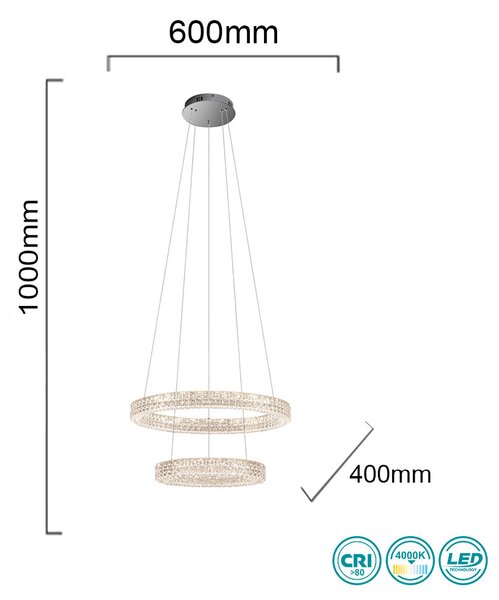 Φωτιστικό Κρεμαστό Sun Light Cila-600+400