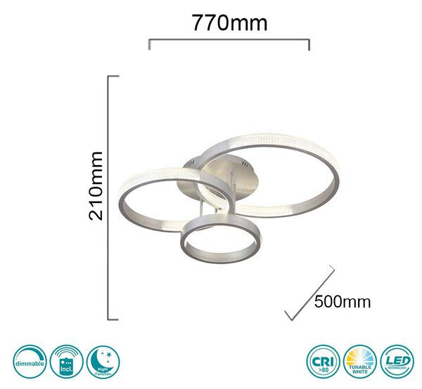 Φωτιστικό Οροφής Sun Light Wind C88070/3-SLV Ασημί (Tunable White)