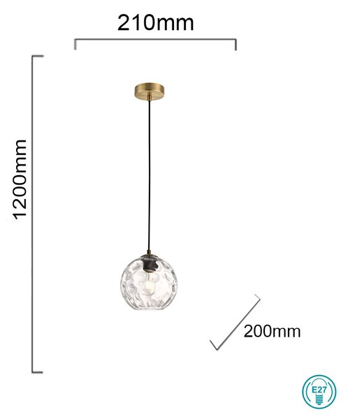 Φωτιστικό Κρεμαστό Sun Light Parlia PARLIA-1-CL-BR Μπρούτζινο