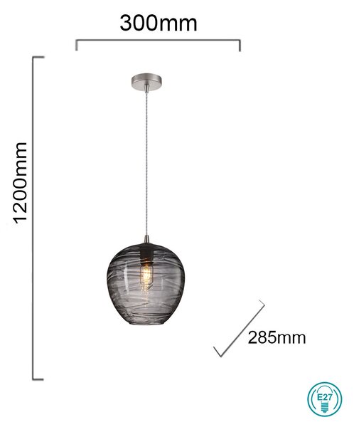 Φωτιστικό Κρεμαστό Sun Light Linea LINEA-V-G Νίκελ Ματ