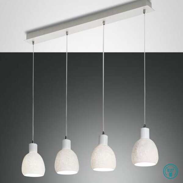 Φωτιστικό Κρεμαστό Ράγα Fabas Luce Marina 3534-49-102 Κεραμικό Λευκό