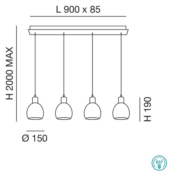 Φωτιστικό Κρεμαστό Ράγα Fabas Luce Marina 3534-49-102 Κεραμικό Λευκό