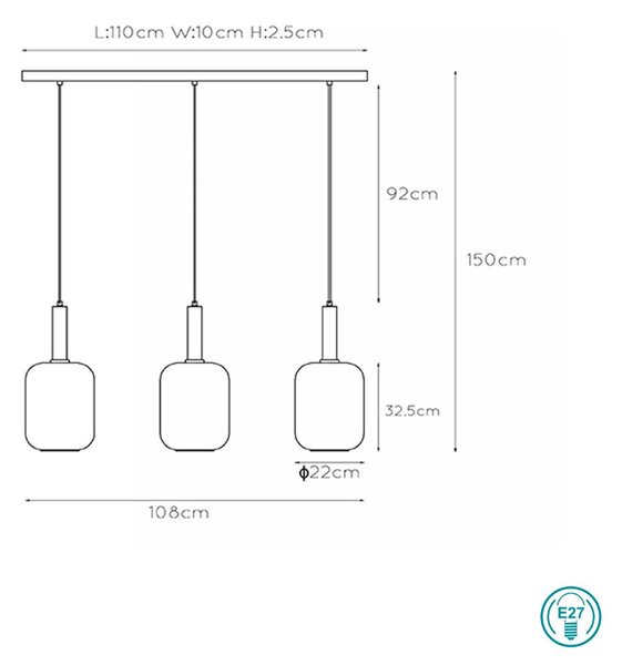 Φωτιστικό Κρεμαστό Ράγα Lucide Joanet 45494-03-65