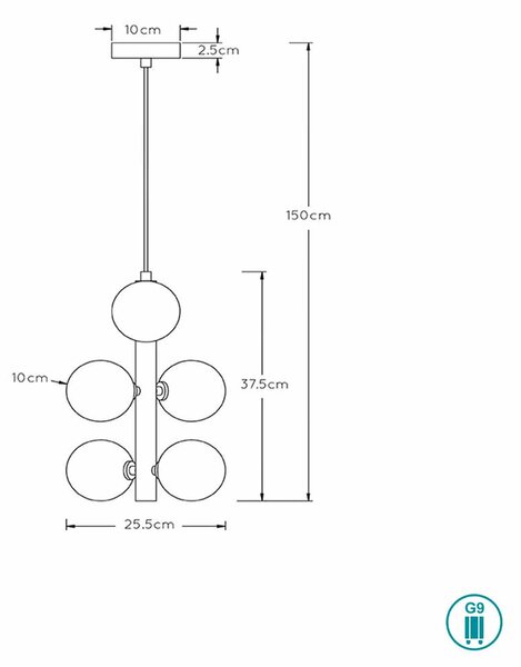 Φωτιστικό Κρεμαστό Lucide Tycho 45474-06-30 Μαύρο