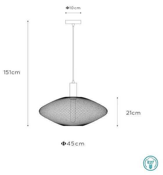 Φωτιστικό Κρεμαστό Lucide Mesh 21423-45-02 Χρυσό Ματ