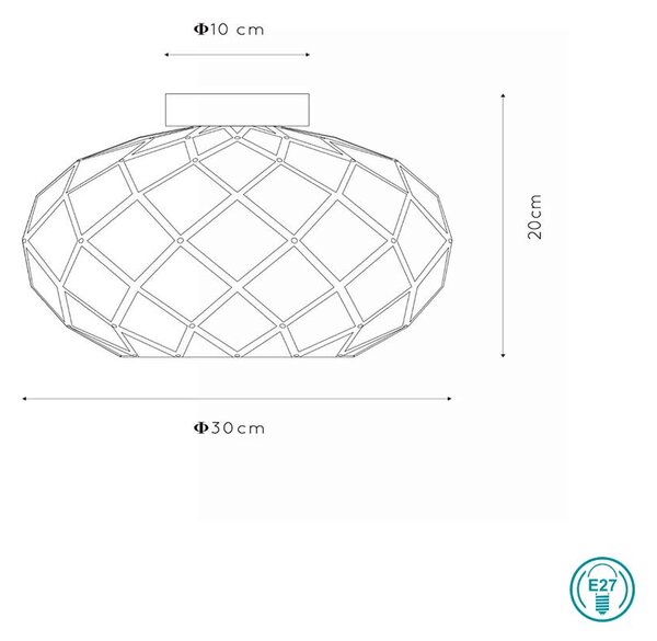 Φωτιστικό Οροφής Lucide Wolfram 21117-30-02 Χρυσό