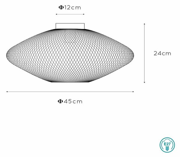 Φωτιστικό Οροφής Lucide Mesh 21123-45-30 Μαύρο