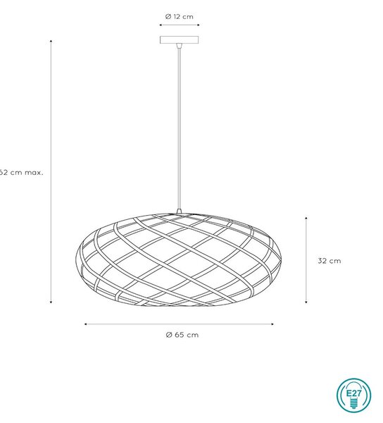 Φωτιστικό Κρεμαστό Lucide Wolfram 21417-65-30 Μαύρο