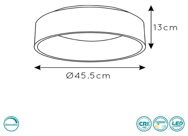 Φωτιστικό Οροφής Lucide Talowe 46100-32-30 Μαύρο