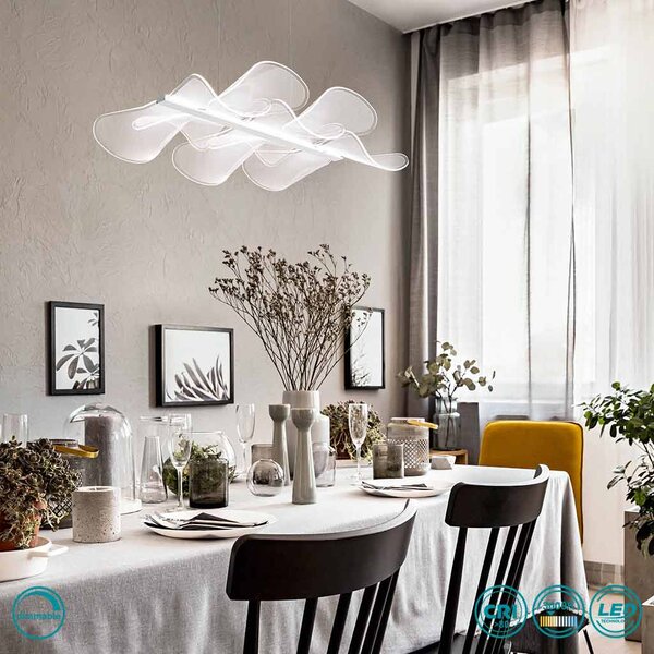 Φωτιστικό Κρεμαστό Fabas Luce Sylvie 3626-46-102 Λευκό